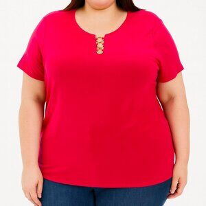 Short Sleeve Size 3X Blouse Stretchy Top by Always Indigo